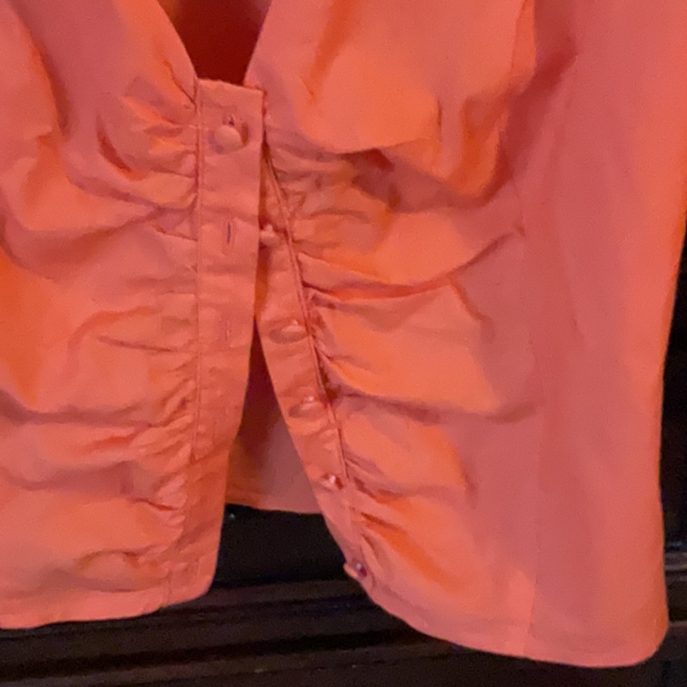 Orange Ruched Ruffled Blouse🍊 - Picture 3 of 7